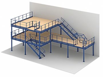 1 つ- 2 つのレベルの産業貯蔵のための頑丈な上げられた貯蔵の中二階床